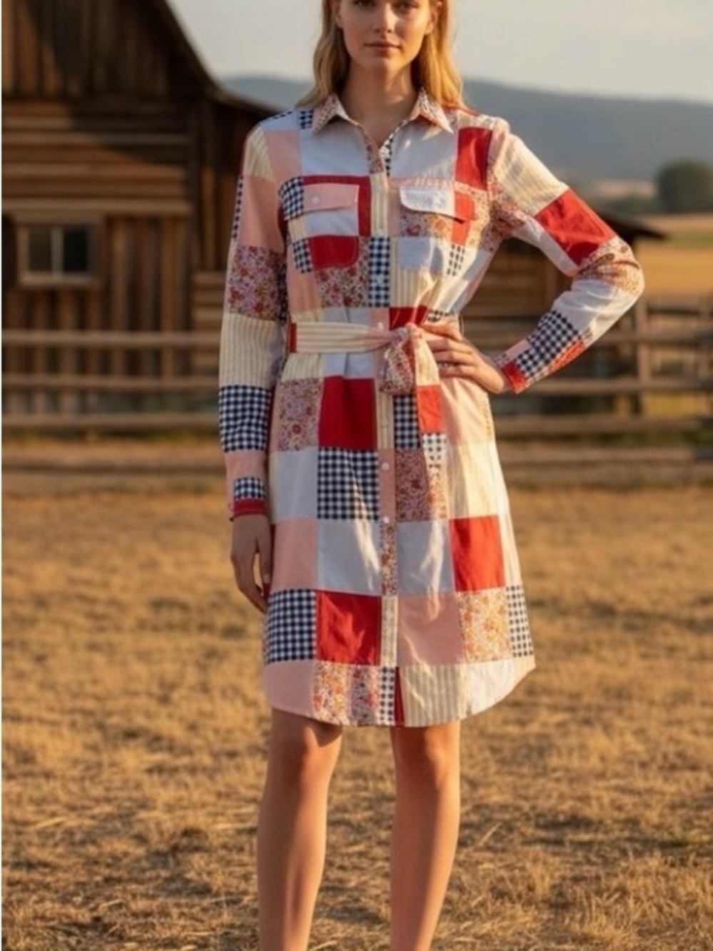 Land’s End Patchwork Shirt Dress